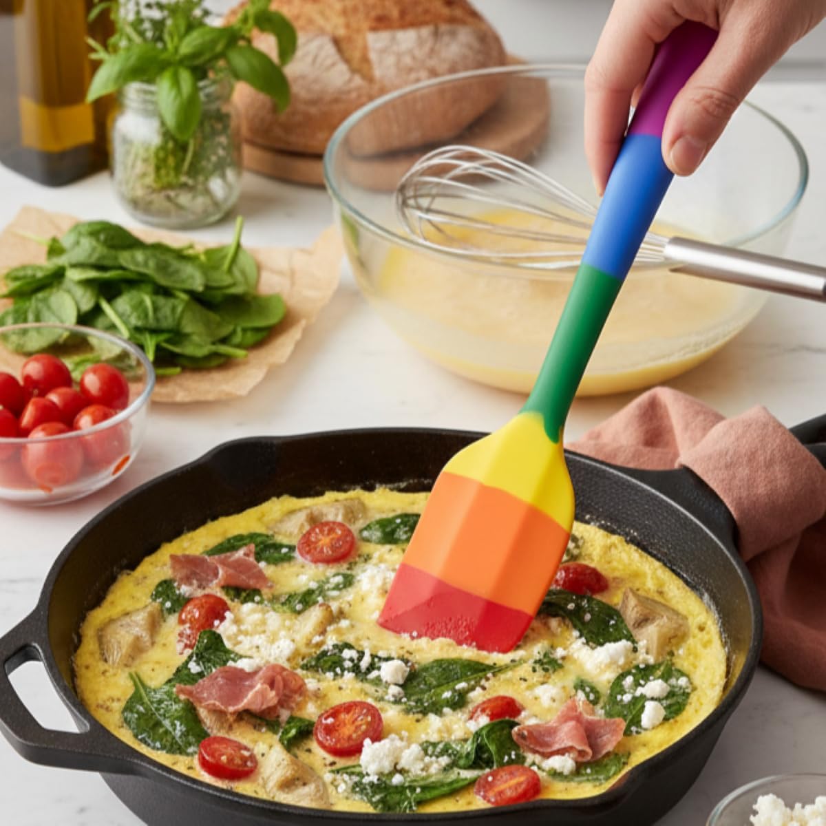 Cooking With Pride Non-Stick Pastry Brush, Heat-Safe Silicone With Iron Core, 8.5-Inch