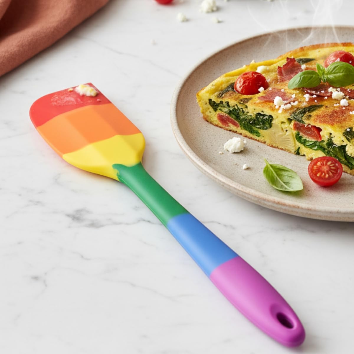 Cooking With Pride Non-Stick Pastry Brush, Heat-Safe Silicone With Iron Core, 8.5-Inch