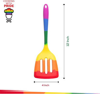 Cooking With Pride Non-Stick Pastry Brush, Heat-Safe Silicone With Iron Core, 8.5-Inch