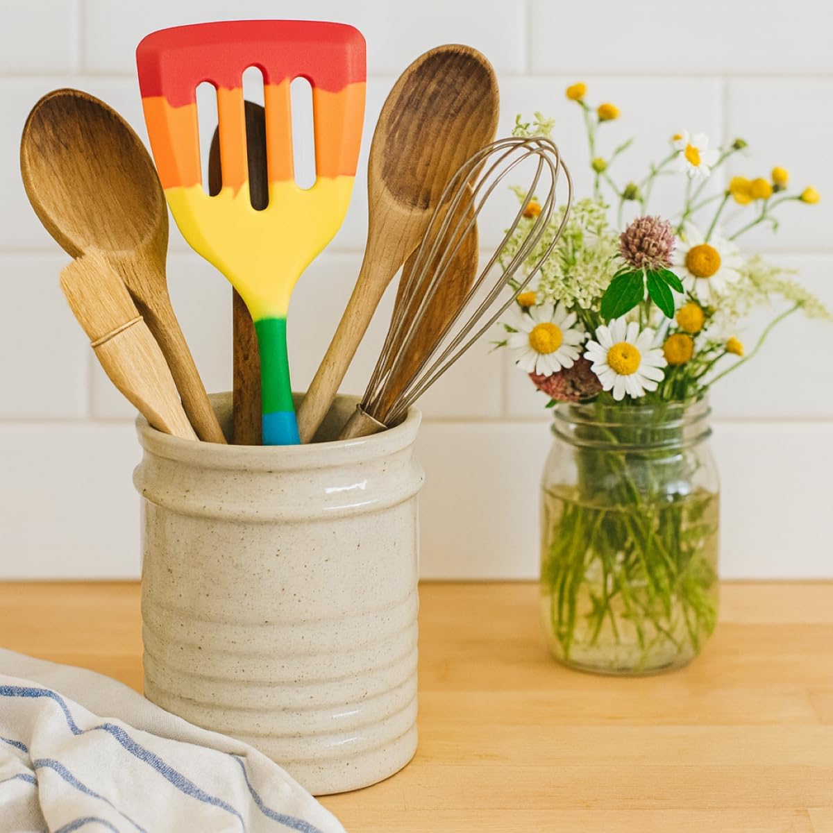Cooking With Pride Non-Stick Pastry Brush, Heat-Safe Silicone With Iron Core, 8.5-Inch
