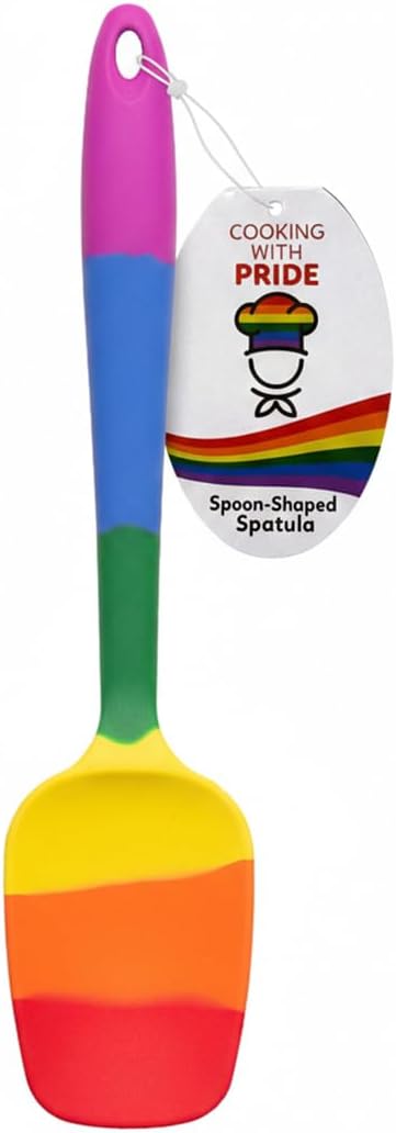 Cooking With Pride Non-Stick Pastry Brush, Heat-Safe Silicone With Iron Core, 8.5-Inch