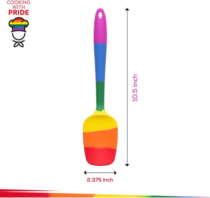 Cooking With Pride Non-Stick Pastry Brush, Heat-Safe Silicone With Iron Core, 8.5-Inch