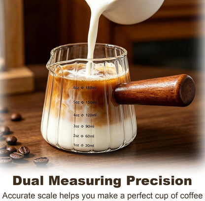 6OZ Espresso Shot Cups with Scale, Glass Measuring Cup, Coffee Accessories