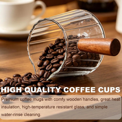6OZ Espresso Shot Cups with Scale, Glass Measuring Cup, Coffee Accessories