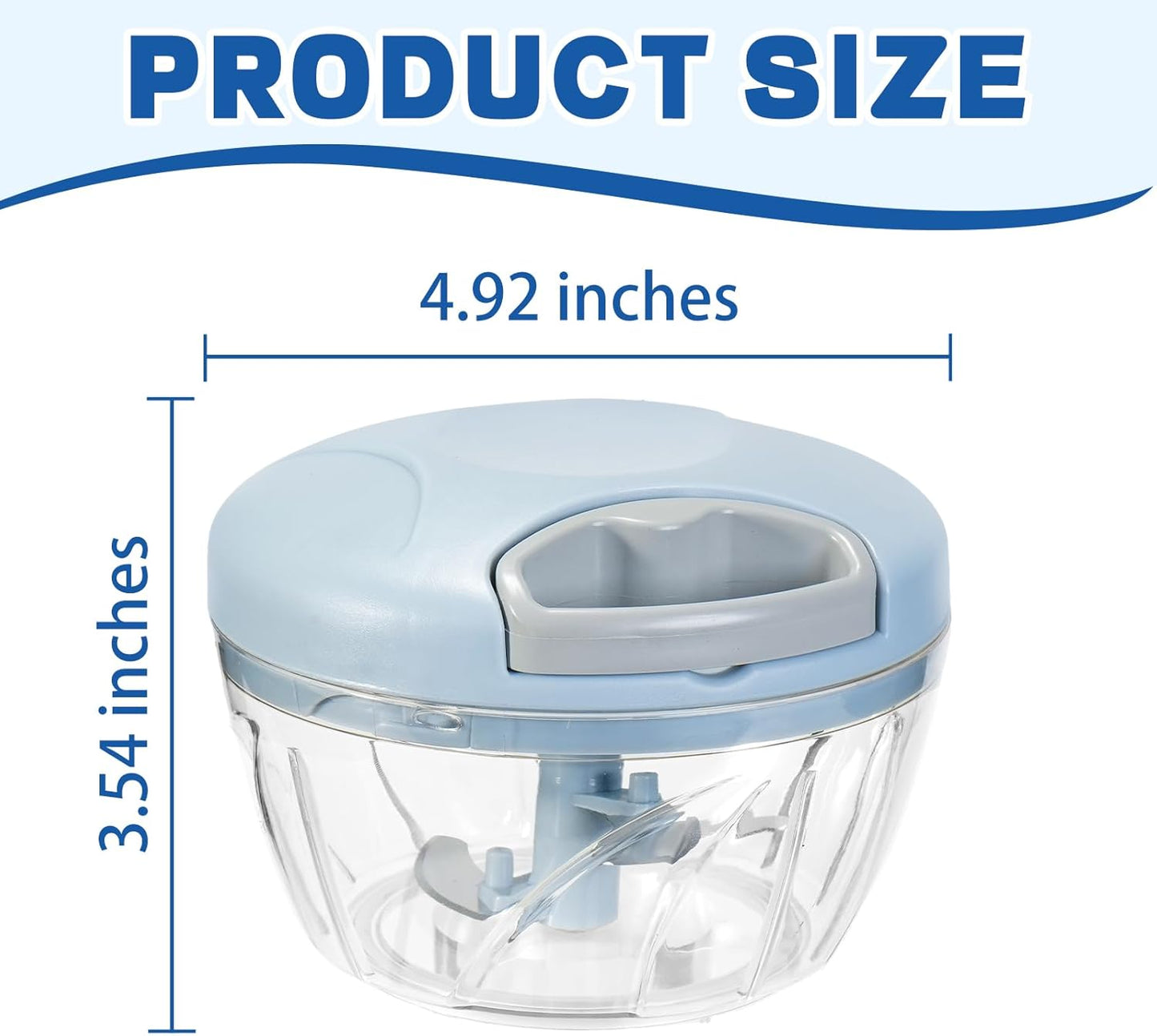 Manual Food Processor Vegetable Chopper,‌ Portable Hand Pull String Garlic Mincer Onion Cutter for Veggies, Suitable for Vegetables, Ginger, Garlic, Fruits, Onion, Potato, Salad (Green 500 ml)