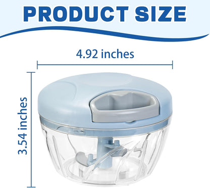 Manual Food Processor Vegetable Chopper,‌ Portable Hand Pull String Garlic Mincer Onion Cutter for Veggies, Suitable for Vegetables, Ginger, Garlic, Fruits, Onion, Potato, Salad (Green 500 ml)