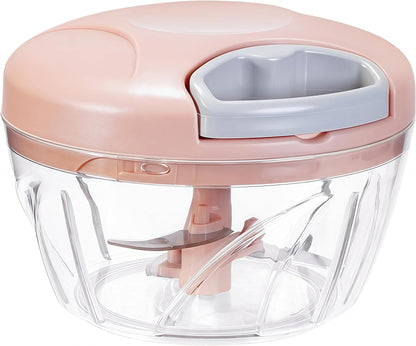 Manual Food Processor Vegetable Chopper,‌ Portable Hand Pull String Garlic Mincer Onion Cutter for Veggies, Suitable for Vegetables, Ginger, Garlic, Fruits, Onion, Potato, Salad (Green 500 ml)