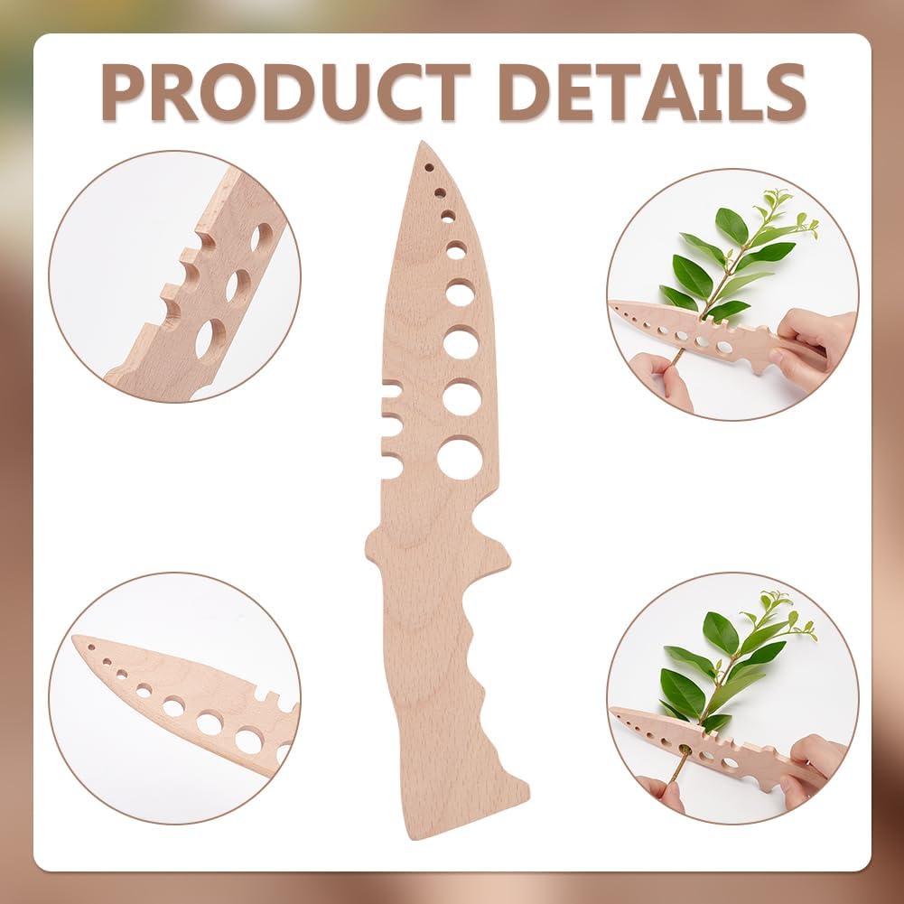 2Pcs Wooden Herbs Leaf Stripper, Wooden Herb Stripper Herb Leaves Cutter for Cooking Gifts Kitchen Cooking Appliances Wooden Herb Peeler with Holes for Cilantro Rosemary Basil Thyme Sage