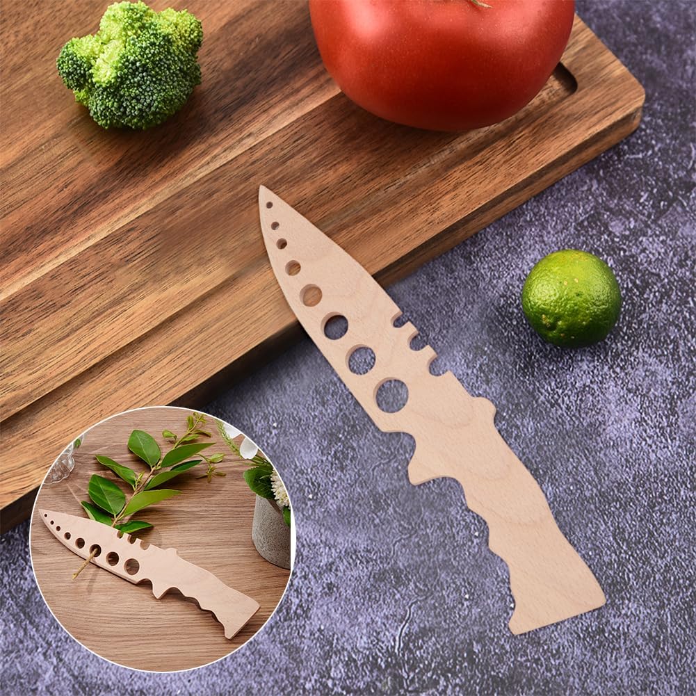 2Pcs Wooden Herbs Leaf Stripper, Wooden Herb Stripper Herb Leaves Cutter for Cooking Gifts Kitchen Cooking Appliances Wooden Herb Peeler with Holes for Cilantro Rosemary Basil Thyme Sage