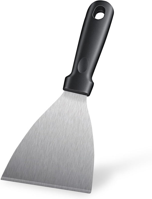 Griddle Scraper，Stainless Steel Grill Scraper,Slant Edge Metal Spatula for Teppanyaki Flat Top BBQ,Grill Cooking,Frying Steak Pork Chop Chicken Chop,Dishwasher Safe