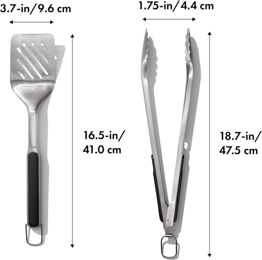 Outdoor Grilling Turner and Tongs Set