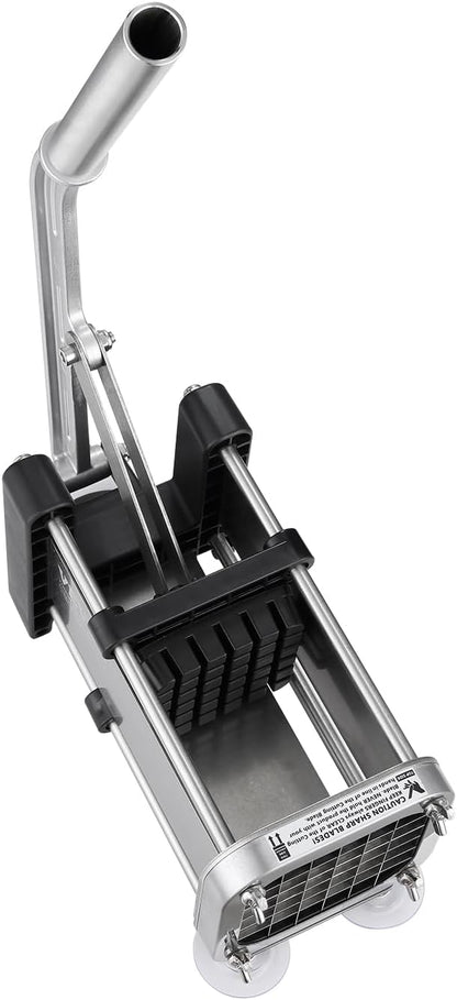 French Fry Cutter, Potato Slicer with 1/2", "3/8", "1/4 Stainless Steel Blades, Manual Potato Cutter Chopper with Suction Cups, Great for Potato, French Fries, Cucumber, Vegetables, Carrot