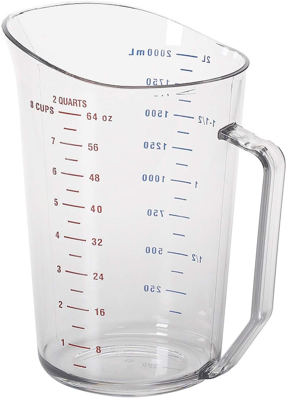 Cambro 200MCCW 2 qt Capacity, Camwear Clear Polycarbonate Liquid Measuring Cup (200MCCW135)