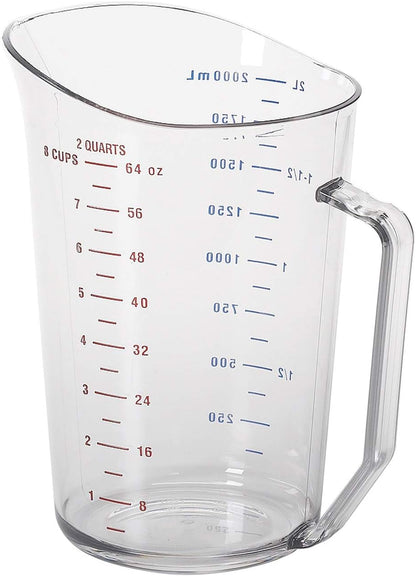 Cambro 200MCCW 2 qt Capacity, Camwear Clear Polycarbonate Liquid Measuring Cup (200MCCW135)