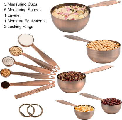 12-Piece Measuring Set, Stainless Steel Cups & Spoons