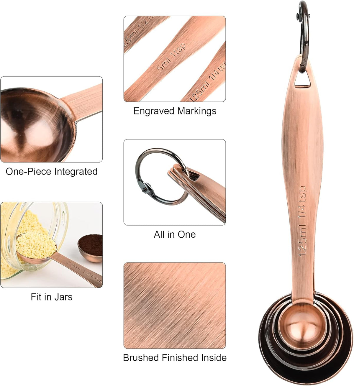 12-Piece Measuring Set, Stainless Steel Cups & Spoons