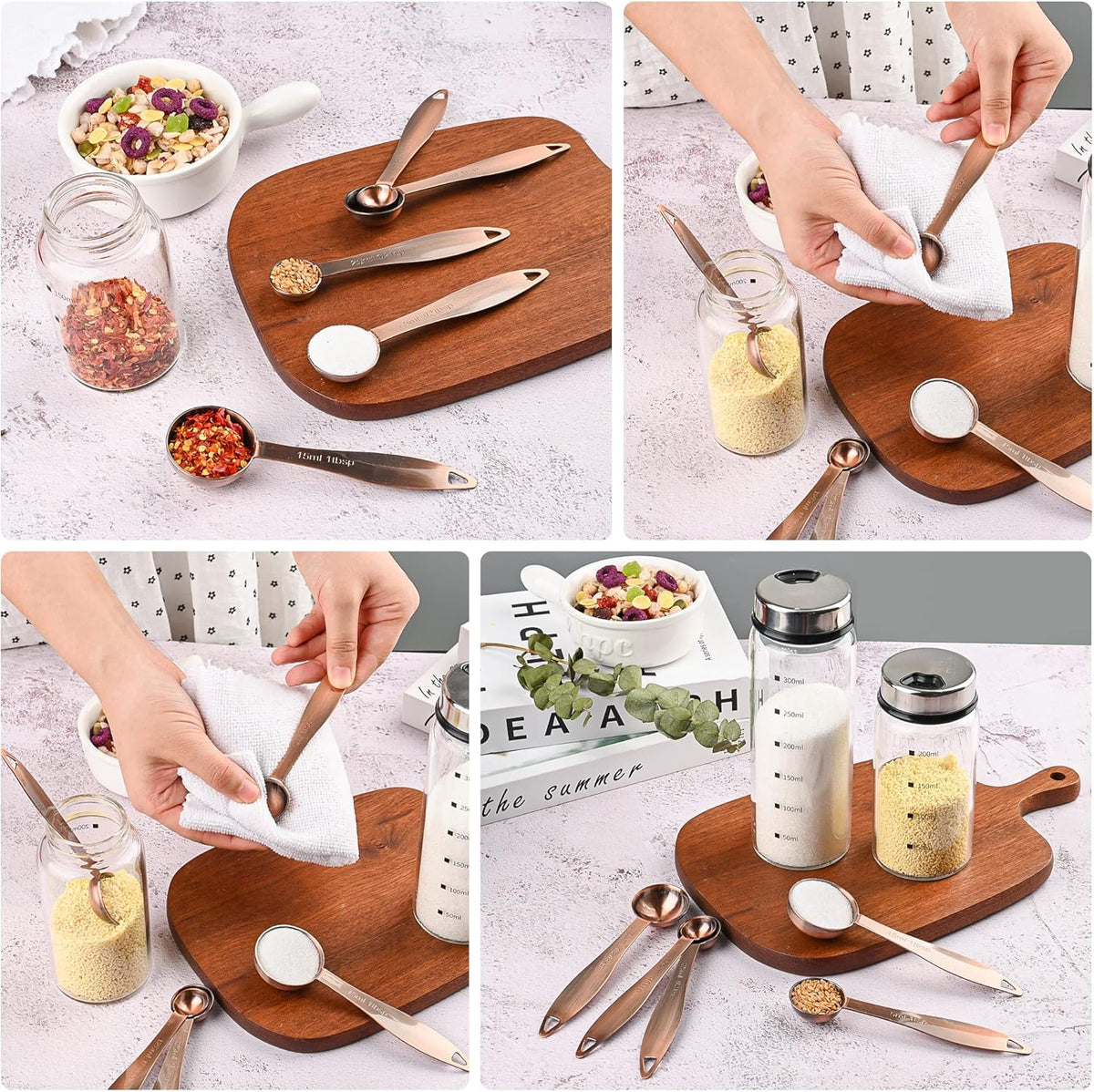 12-Piece Measuring Set, Stainless Steel Cups & Spoons