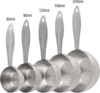 12-Piece Measuring Set, Stainless Steel Cups & Spoons