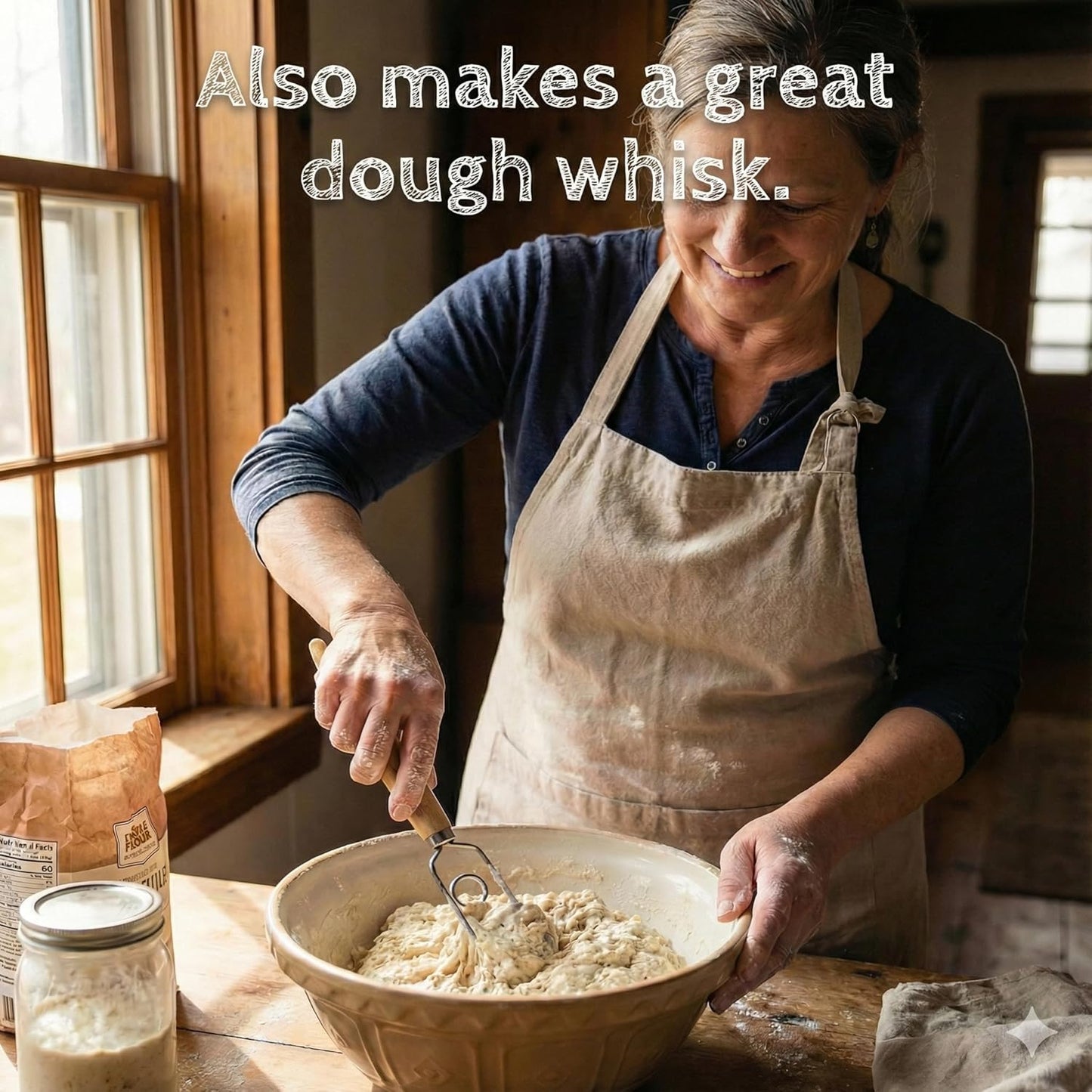 Sourdough Starter Stirring Hook and Danish Dough Whisk | Small Size to Fit in Jars | Improve the Mixing Standard Of Your Starter For Better Baking Results | .