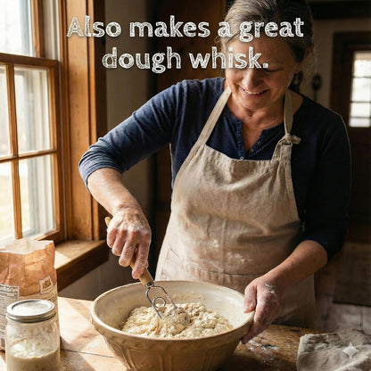 Sourdough Starter Stirring Hook and Danish Dough Whisk | Small Size to Fit in Jars | Improve the Mixing Standard Of Your Starter For Better Baking Results | .