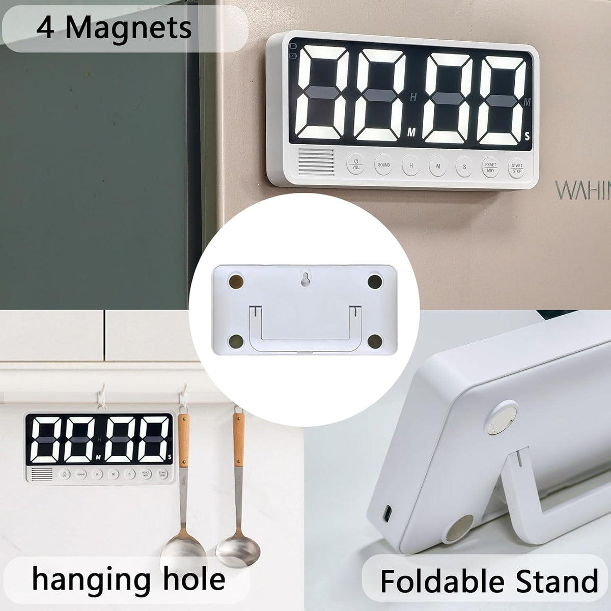 Digital Kitchen Timer - 7.1” Extra Large Display LED Countdown Timer