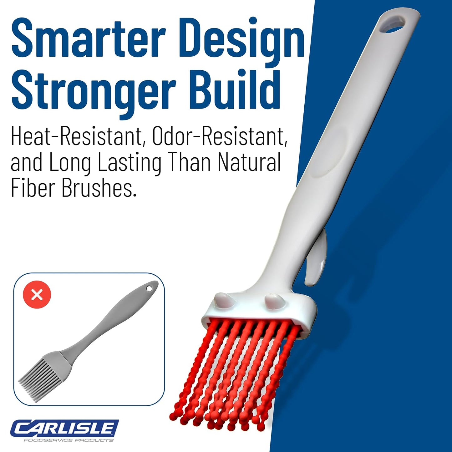 SPARTA 4040505 Silicone Basting Brush With Red Bristles, 3 Inches, Red
