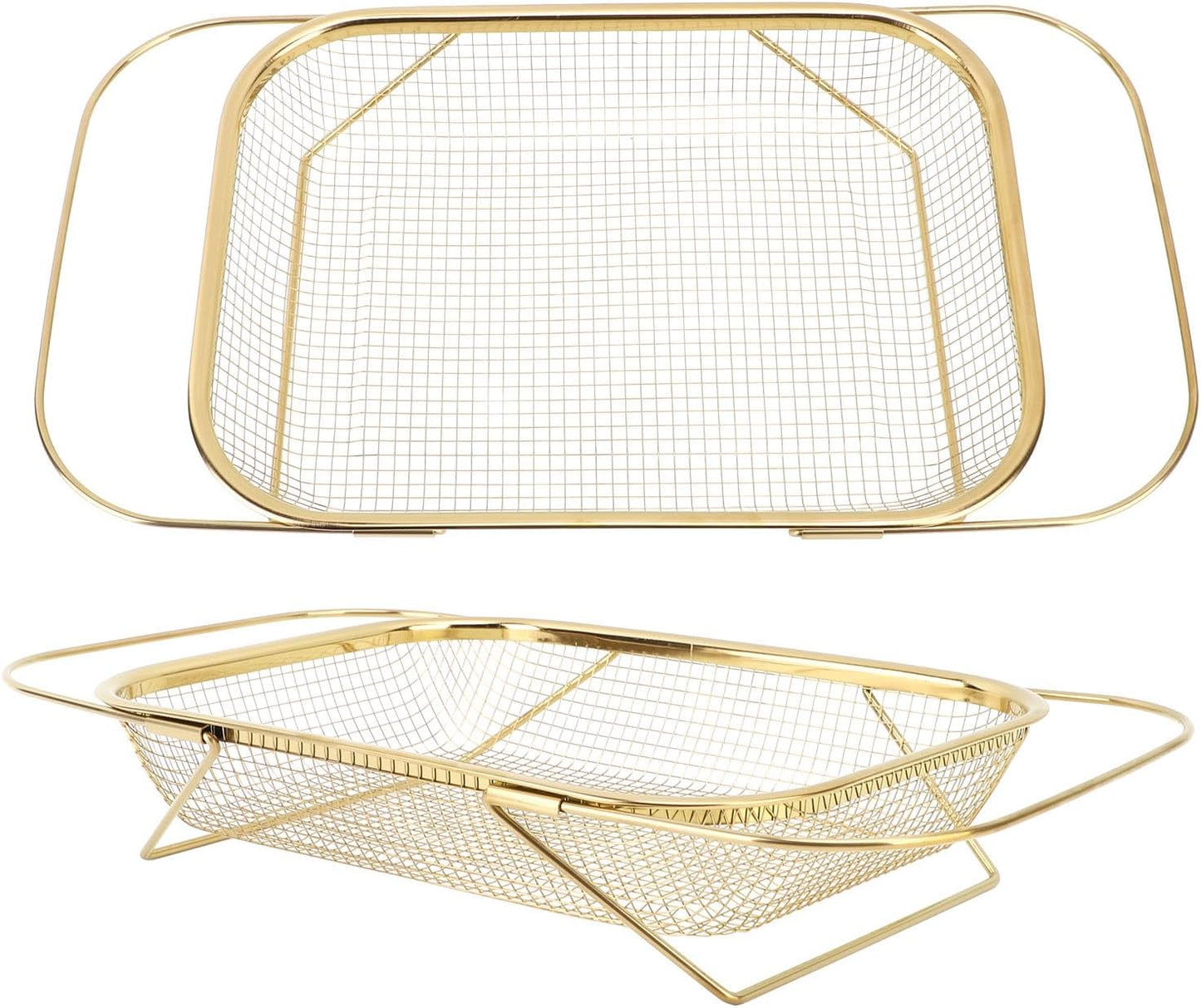 Over the Sink Colander Strainer, Stainless Steel Colander Strainer Basket, Fine Mesh Basket for Home Kitchen(13L x 10W x 3H in)