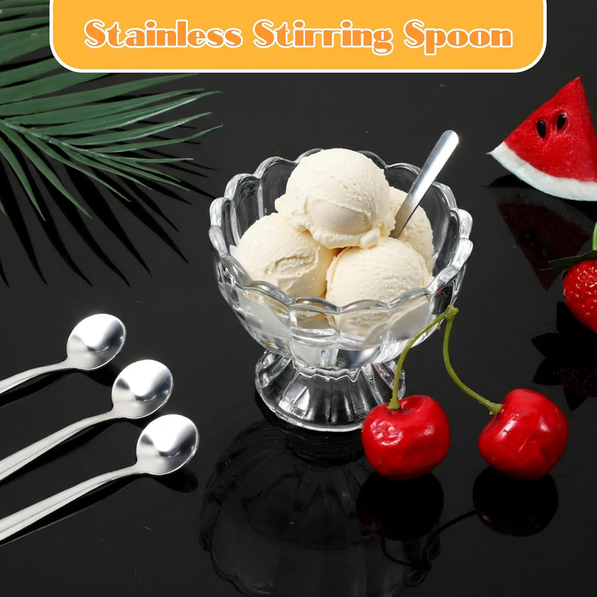 Small Spoons Mini Set, 6 PCS Tiny Stainless Steel Spoons for Spices Jars 3.4" Condiment Spoon 304 Food Grade Seasoning Spoon for Salt Spice Jars, Spices, Pepper, Sugar, Coffee