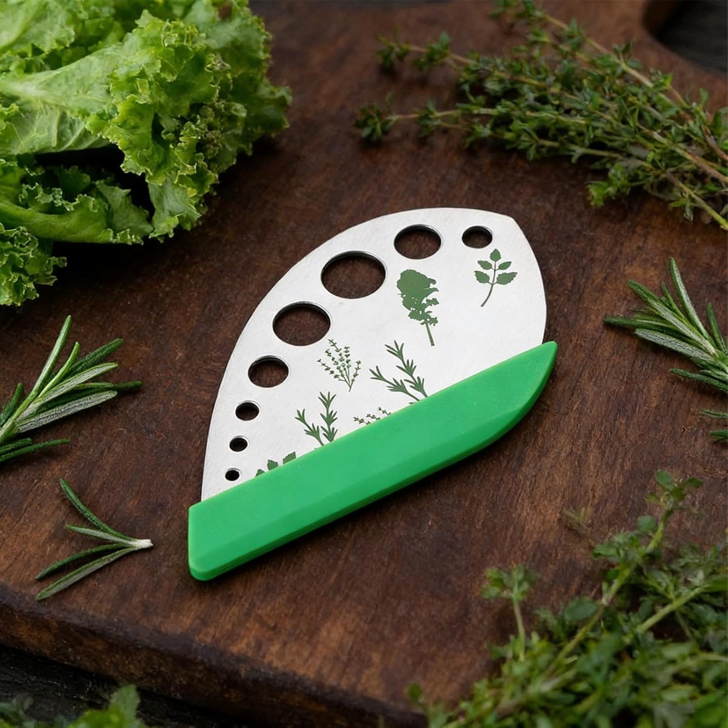 Herb Stripper 9 Holes, Stainless Steel Kitchen Herb Stripping Tool, Loose Leaf Kale Razor Metal Leaf Pealer For Kale Collard Greens Thyme Basil Rosemary Stripper