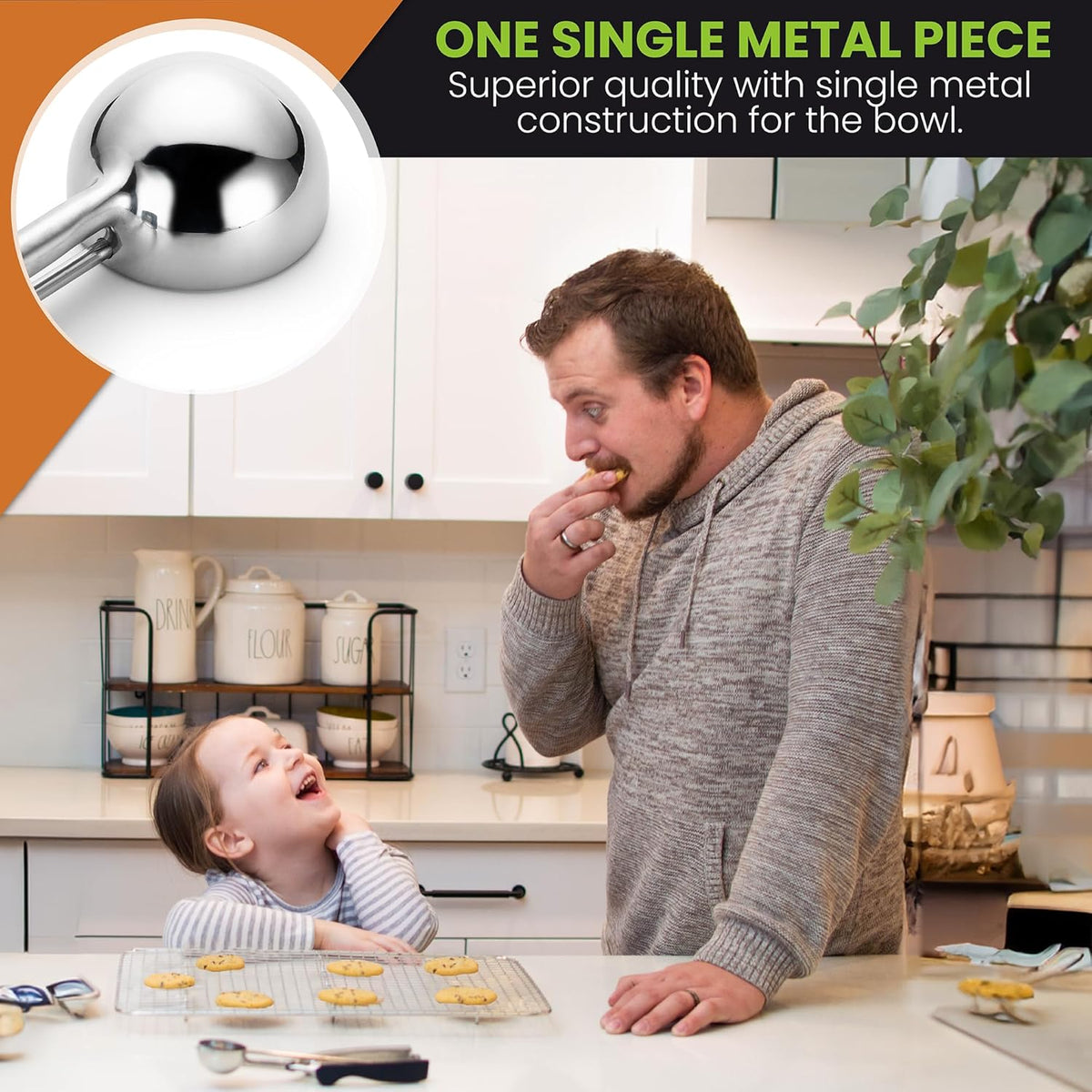 Extra Small Stainless Steel Melon Baller Scoop, #100, Black
