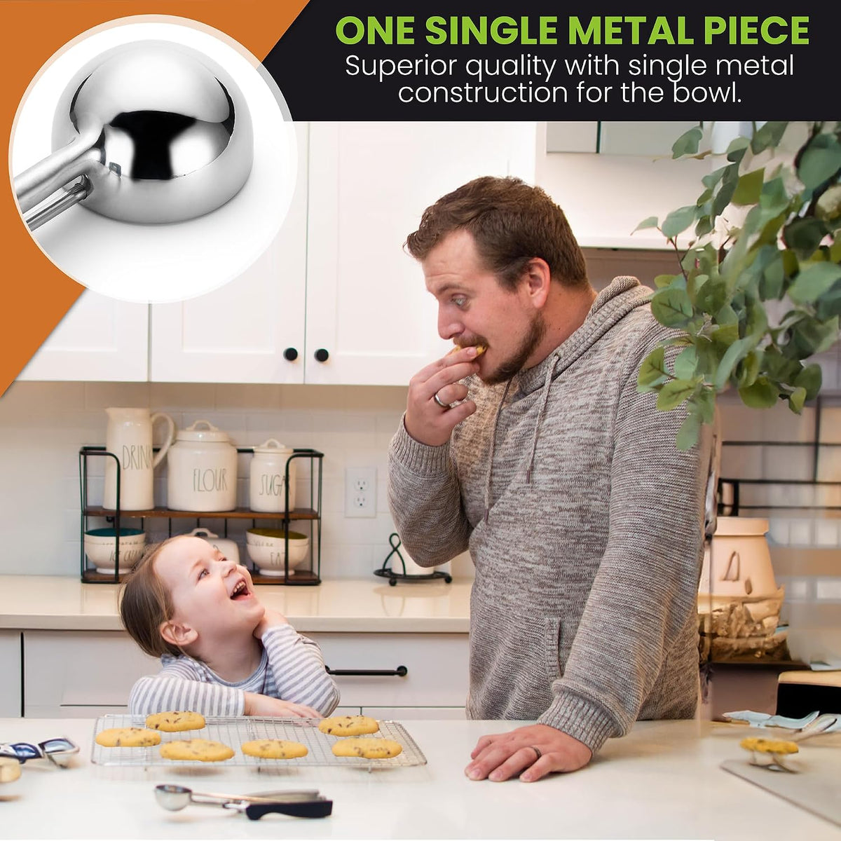 Extra Small Stainless Steel Melon Baller Scoop, #100, Black