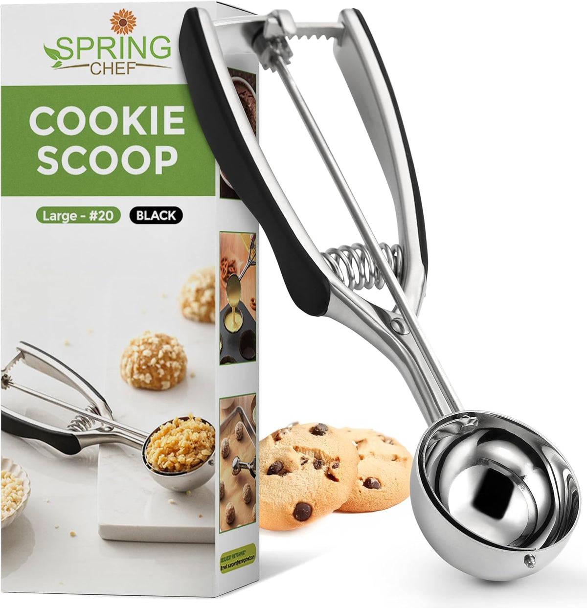 Extra Small Stainless Steel Melon Baller Scoop, #100, Black