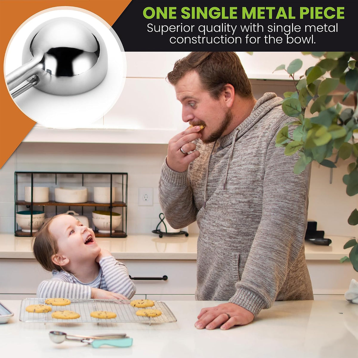 Extra Small Stainless Steel Melon Baller Scoop, #100, Black