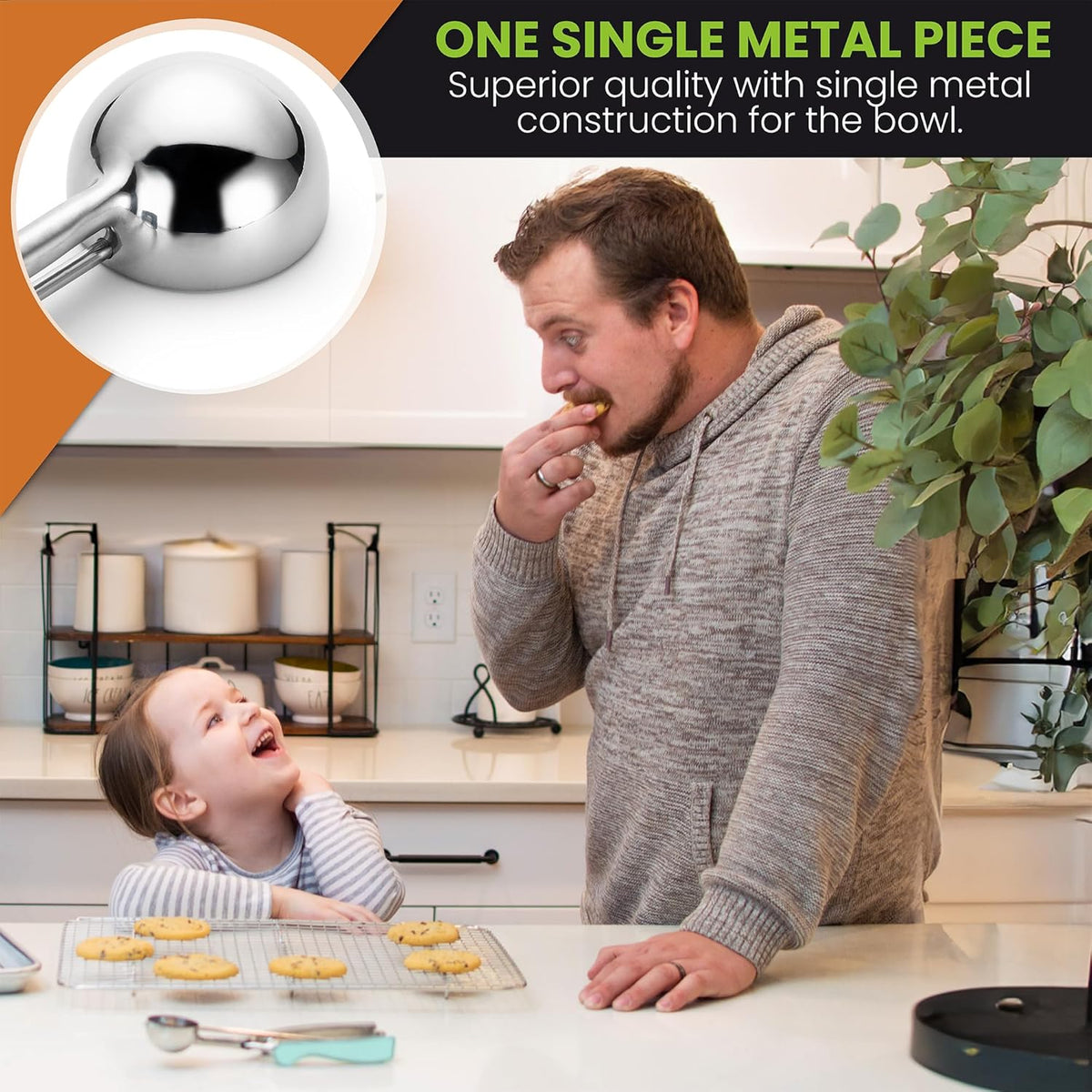 Extra Small Stainless Steel Melon Baller Scoop, #100, Black