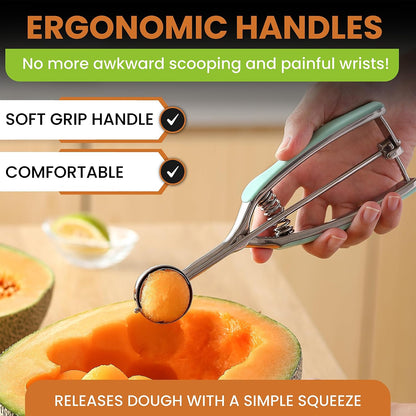 Extra Small Stainless Steel Melon Baller Scoop, #100, Black