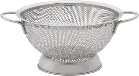 Harold Import Co. Kitchen Perforated Colander with Handles, 18/8 Stainless Steel, 8.5 Inches
