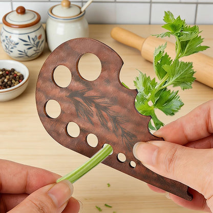 8 Hole Wooden Herb Stripper, Vegetable Leaf Separator, Herb Stem Stripper Chopper Tool Supplies with Storage Case, Quick Leaf Stripping Kitchen Gadget for Kale, Rosemary, and Basil