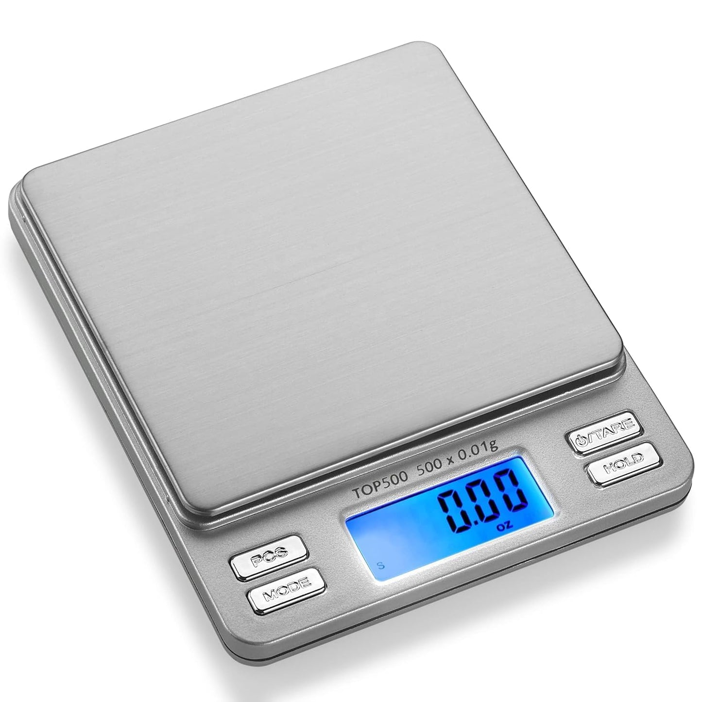 Pro Digital Pocket Scale – 2000g x 0.1g Precision Gram Scale with LCD Display, 6 Weighing Units, Hold & Count Functions – Includes 2 Trays and Batteries (Silver)