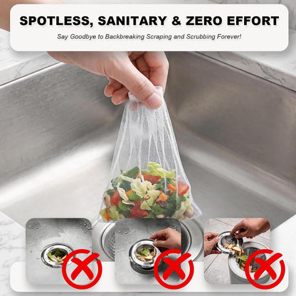250 Pack Disposable Drain Covers, Disposable Mesh Sink Strainer Pouches for Sourdough, One Use Sourdough Drain Catcher Mesh Cover Nets for Kitchen Sink, Strainer Pouches Kitchen and Bathroom