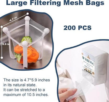 250 Pack Disposable Drain Covers, Disposable Mesh Sink Strainer Pouches for Sourdough, One Use Sourdough Drain Catcher Mesh Cover Nets for Kitchen Sink, Strainer Pouches Kitchen and Bathroom