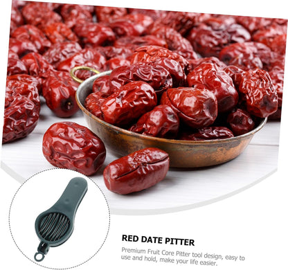 Fruit Pitter Remover Cherry Pitter Tool Cherry Olive Remover Tool Stainless Steel Fruit Cherry Corer Tool Manual Strawberry Slicer for Home Kitchen Pink Cherry Pit Remover Tool