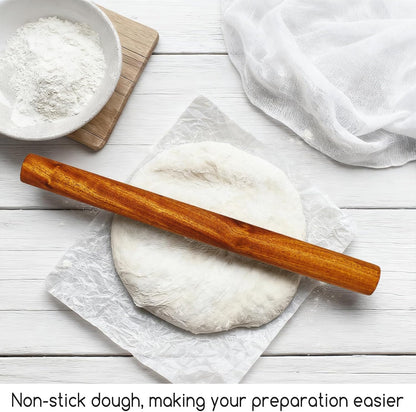 Wooden Rolling Pins for Baking,11.8” Dough French Roller Pin for Clay