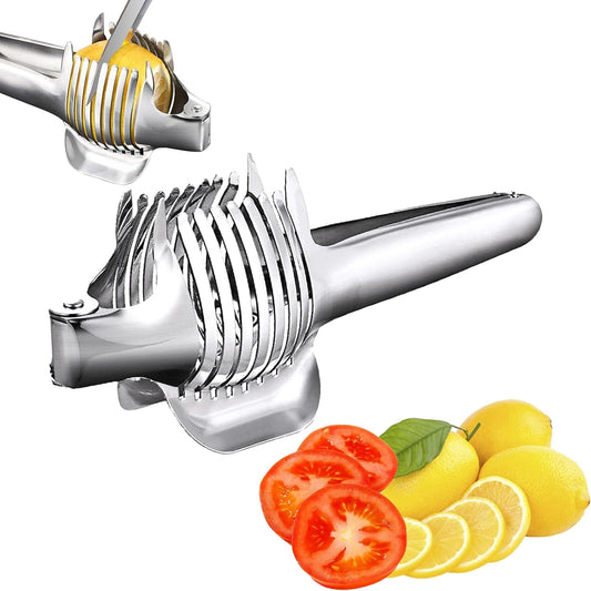 Tomato Slicer Lemon Cutter Holder for Slicing, Stainless Steel Onion Slicer Holder for Slicing, Vegetable Cutter for Tomato, Lemon