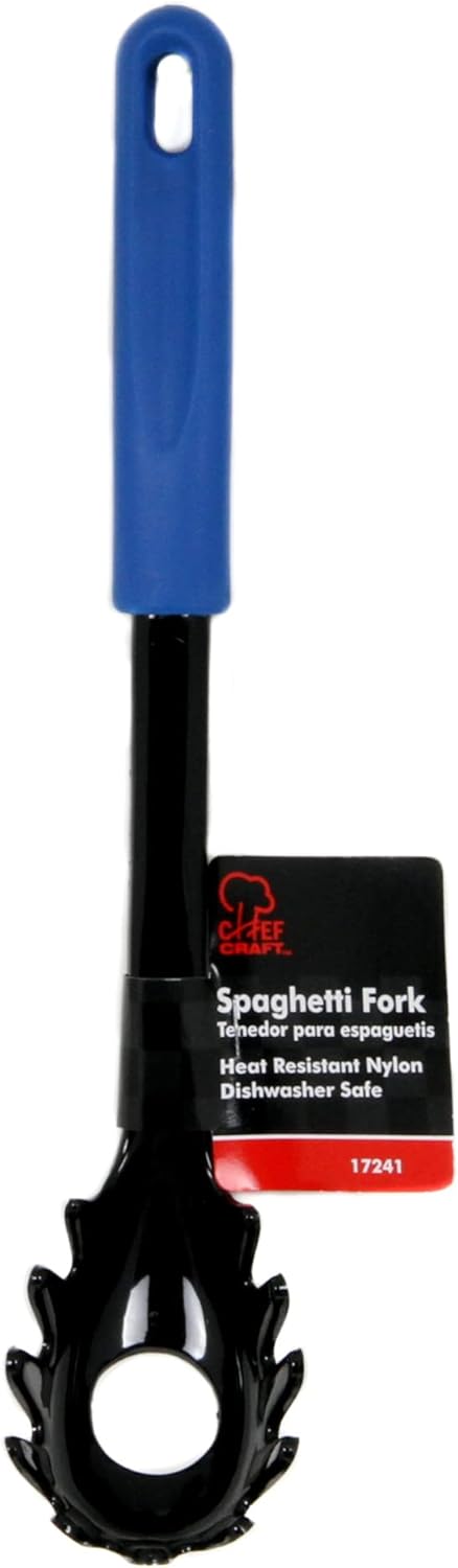 Basic Nylon Pasta/Spaghetti Fork, 11.5 inch, Blue/Black