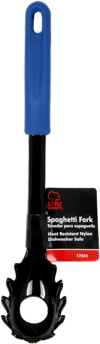 Basic Nylon Pasta/Spaghetti Fork, 11.5 inch, Blue/Black