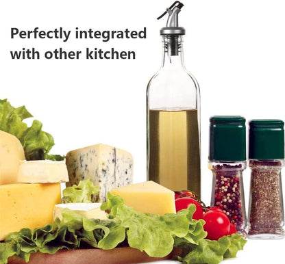 Oil Bottles for Kitchen 4 Pack, 17oz Oil and Vinegar Dispenser Set