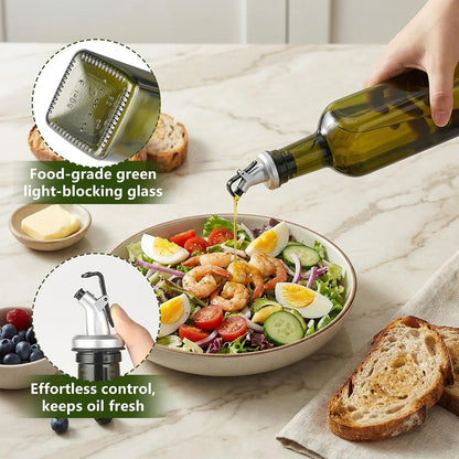 Oil Bottles for Kitchen 4 Pack, 17oz Oil and Vinegar Dispenser Set