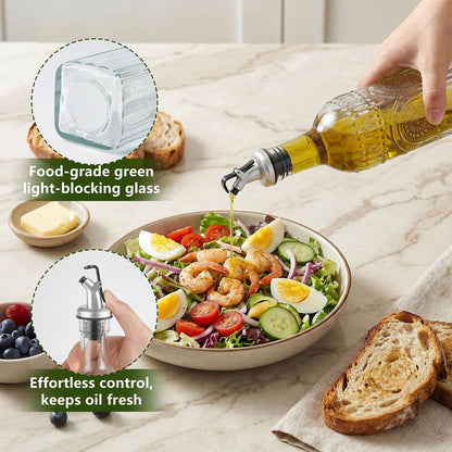 Oil Bottles for Kitchen 4 Pack, 17oz Oil and Vinegar Dispenser Set