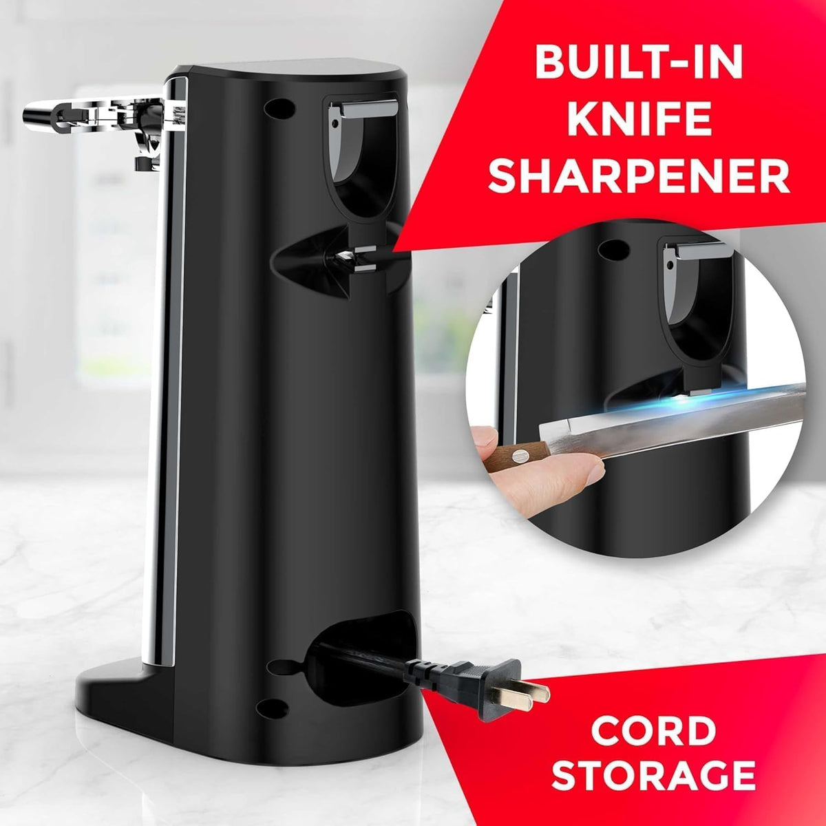 Electric Can Opener, Knife Sharpener & Bottle Opener