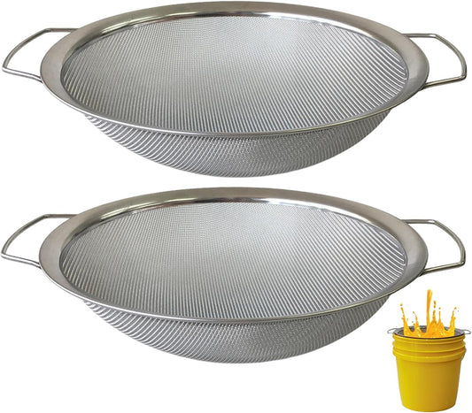 2 Pack Stainless Steel Fine Mesh Paint Strainer Fits 5 Gallon Bucket, Filter Impurities and Protect Spray Gun, Easy to Clean and Reusable